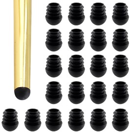 Litoexpe 5/8 Inch Round Plastic Plug, 30 Pieces Tubing Post End Caps Black Furniture Feet Inserts for Metal Table Chair Legs, 5/8 Inch (16mm)