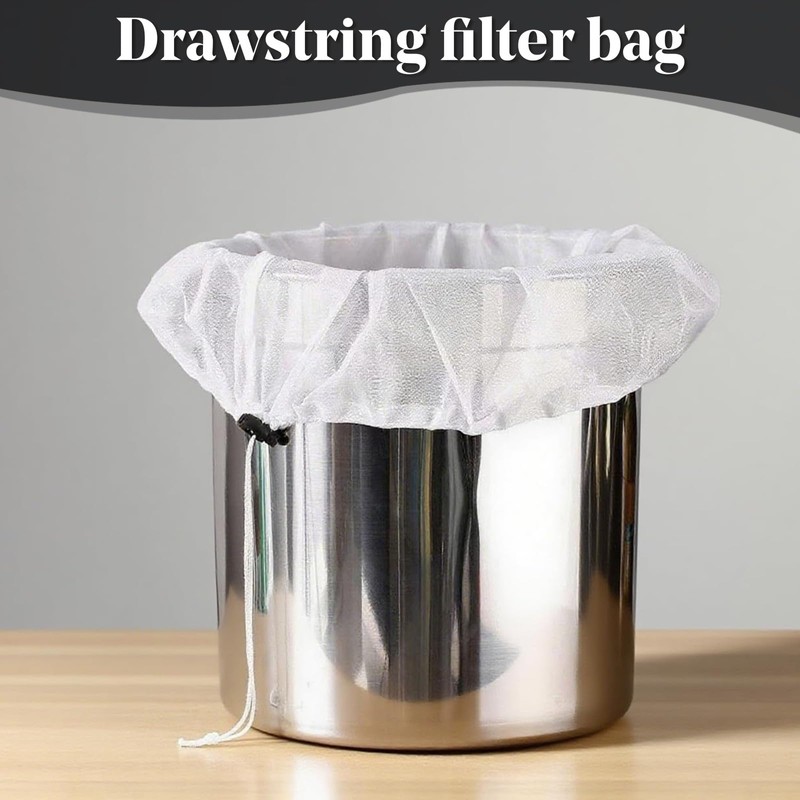 Extra Large Fine Mesh Nylon Drawstring Straining Bag for Brewing