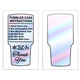 50 Tumbler Care cards Cup Care Instructions Tumbler care and cleaning cards Mug care instructions Rainbow