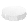 ANRO Oilcloth Tablecloth Oilcloth Washable Tablecloth Flowers Plain White Relief