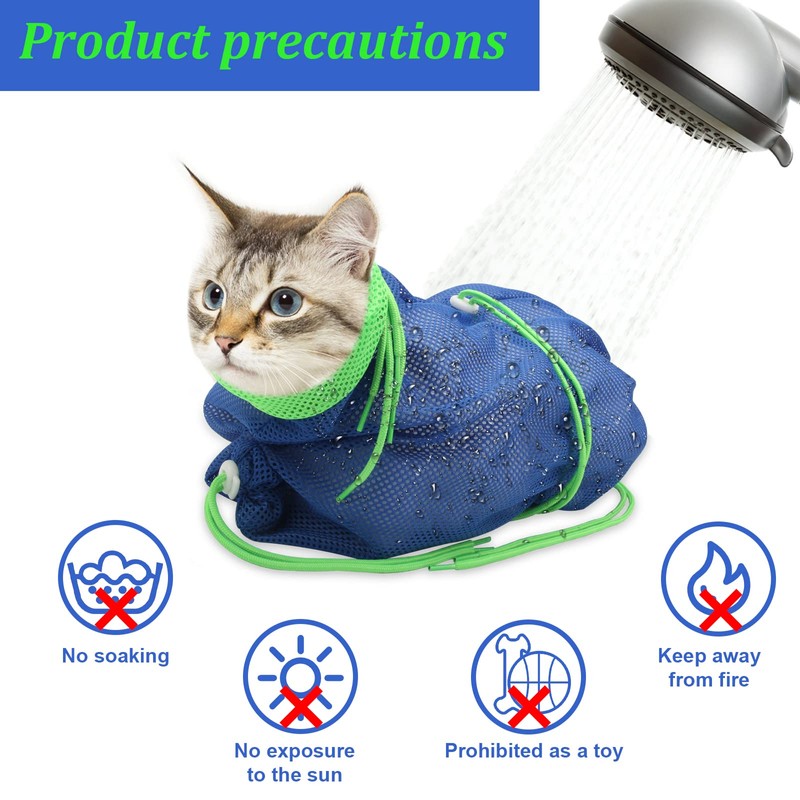 Catcan Breathable Mesh Shower Bag - Anti Scratch Adjustable Grooming