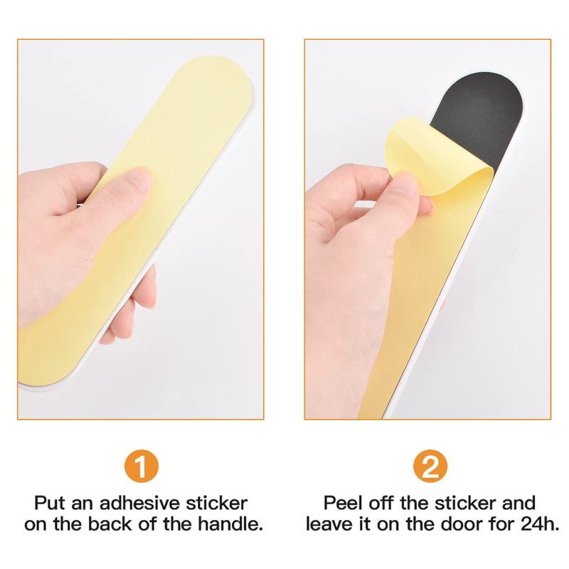 MOROBOR 18CM Self-Stick Oval Sliding Door Pulls, 2pcs Warm White