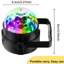 Sound Activated Party Lights with Remote Control Dj Lighting RGB Disco Ball Light, Strobe Lamp 7 Modes Stage Par Light for Home Room Dance Parties Bar Xmas Wedding Show Club - 1PACK
