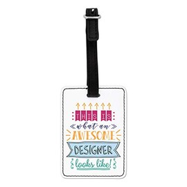 Gift Base This is What an Awesome Designer Looks Like Visual Luggage Tag with Black Strap