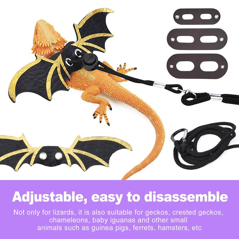 ZeriLion 3-Size Reptile Harness & Leash Set for Bearded Dragons,