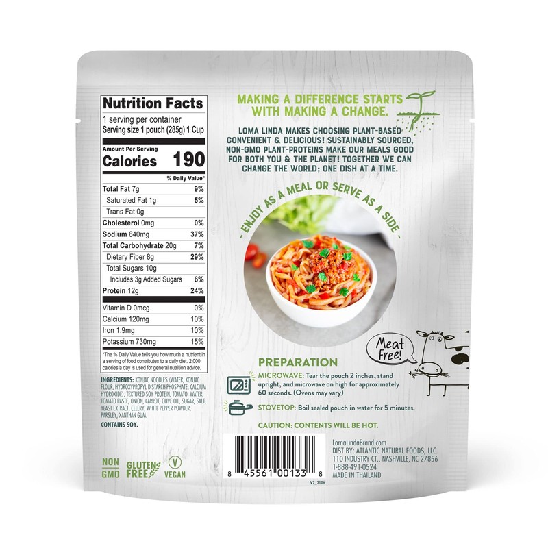 Loma Linda - Plant-Based Complete Meal Solution Packets (Hearty Spaghetti