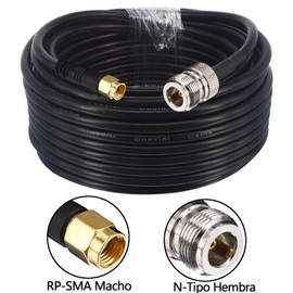 BOOBRIE 15 m N female to RP-SMA male RG58/U cable