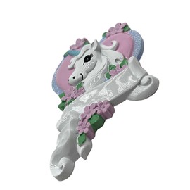 Kurt S. Adler White Unicorn Horse with Pink Heart Christmas Ornament Holiday Decoration W8285, Resin
