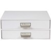 Bigso Birger 2-Drawer Fiberboard Label Frame Document Letter Box |