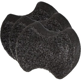 Spongeables Pedi-Scrub Foot Buffer, Charcoal Sweet Sangria, Contains Shea Butter and Tea Tree Oil, Foot Exfoliating Sponge with Heel Buffer and Pedicure Oil, 20+ Washes, Pack of 3