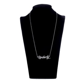 AOLO Stainless Steel Custome Nameplate Necklace, Kimberly
