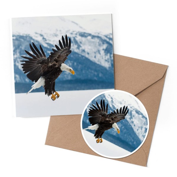 1 x Greeting Card & 10 cm Round Sticker Set