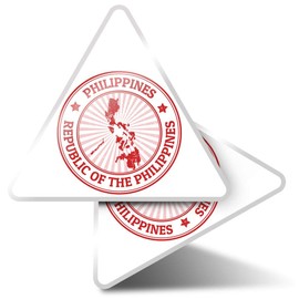 2 x Triangle Stickers 10 cm - Republic of The Philippines Travel Map Fun Decals for Laptops,Tablets,Luggage,Scrap Booking,Fridges #4730
