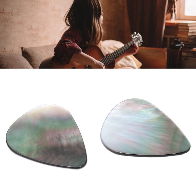 2PCS Set Guitar Picks Shell Teardrop Shaped Acoustic Guitar Picks