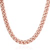 7MM Wide Curb Cuban Long Chain Rose Gold Plated Necklace,