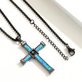 CRWENG Cross Necklace for Men 925 Sterling Silver Cross Pendant Necklace Fast Sports Enthusiasts Jewellery Gift for Men and Woman, One Size, Sterling Silver, Cubic Zirconia