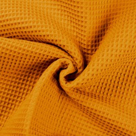 CRS Fur Fabrics 5056653811178, Ochre Waffle Pique Fabric, 100% Cotton, 1 Metre, 140 cm x 100 cm