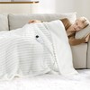 Bedsure Heated Blanket Electric Throw - Thick Striped Flannel Electric