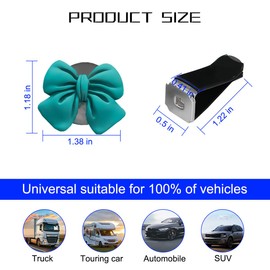 BELOMI Car Vent Clips, 6PCS Bow Auto Air Conditioning Outlet Clamps, Cute Coquette Ventilation Vehicle Interior Decoration Charm for Women Girl, Universal Automotive Accessories(Dark Blue)