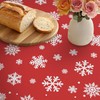 Rectangle Christmas Tablecloth 60x120 Inch, Farmhouse Red Snowman Snowflake Christmas