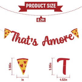 That's Amore Banner - Italian Themed Bachelorette Party Decor, That's Amore Bridal Shower Decor, Italian Summer Wedding Decorations Red Glitter
