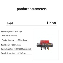 Mciepny Kailh Choc Low Profile Red Linear Switch, 5-Pin 50gf 1350 Chocolate Switch,RGB SMD,for Mechanical Gaming Keyboard(Choc Red 20pcs)