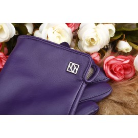 NappaNovum Women's Italian Leather Gloves Lambskin Winter Comfort Gloves (Touchscreen or Non-Touchscreen), Purple, Medium