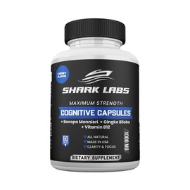 Shark Labs Cognitive Capsules, All Natural Formula with Bacopa Monnieri, Made in USA, 1 Month Supply (1 Pack)
