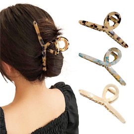 Diamant S.T.A Hair Clip Large Hair Accessories Adult Girls Hair Claw Women Hair Clip Korean Style Metal Gold (White)