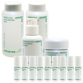 Innisfree Green Tea Hyaluronic Acid 4 types (skin + lotion + cream + serum) + / 이니스프리 그린티 히알루론산 4종구성(스킨+로션+크림+세럼)+