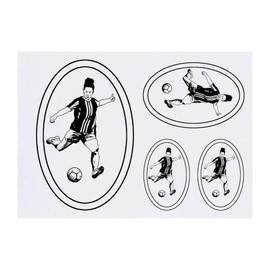 4 x 'Football Player' Temporary Tattoos - Water Resistant, Skin-Safe, Non-Toxic Transfers, Mixed Sizes (TO00070548)