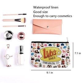 LONGXIN Gilmore Inspired Makeup Bag Girls Merchandise Fans Gifts Luker's Dinner Inspired Gifts for Mom Girl Daughter Sister Friend Travel Toiletry Makeup Organizer Zipper Pouch