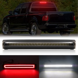 R&F Auto F1 Style Strobe LED Third Brake Light Replacement for F150 (1997-2003), F150 Heritage (2004) Roof Cargo Lights High Mount Stop Lamp with Seal Foam Gaskets (Smoked Lens)