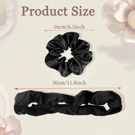 MOODKEY Scrunchies for Women, 4pcs Large Soft Hair Ties that Serve as Fashion Hair Accessories for Day or Night, (Black, Brown, Champagne, Taupe)