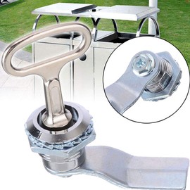 SagaSave Gas Meter Lock with Triangle/S Type/Square Socket Wrench, Zinc Alloy Metro Pull Door Lock, Multifunctional Electric Cabinet Lock in Chrome