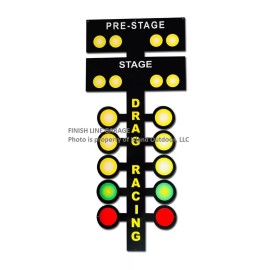 Photosteel Large Metal Drag Racing Tree Triple xmas 35" x 15" garage art strip decoration