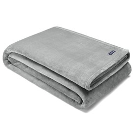 Nautica - Queen Blanket, Super Soft Plush Fleece Bedding, Warm & Cozy Home Decor (Solid Grey, Queen)