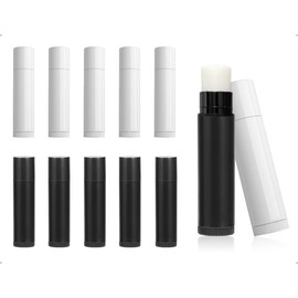 AOYEGIC 10 Stück Leer Lippenstifthülsen,Wiederverwendbar Kunststoff Lipgloss Behälter,Balm Flasche zum Selbst Befüllen,verwendet für Outdoor-Aktivitäten,Reisen,Sport(5g,Schwarz und Weiß)