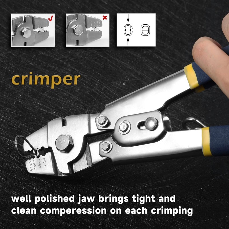 SPEEDWOX 10" Crimping Pliers 180 Pcs Aluminum Double Barrel Ferrule