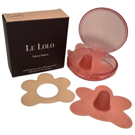 Le Lolo Colored Nipple Shield and Nipple Shield Sticker for Breastfeeding (Blush, 24mm)