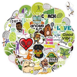 100PCS Tennis Stickers for Kids, Cool Sports Tennis Motivational Vinyl Waterproof Stickers for Water Bottles, Luggage, Teaching Incentives, Soccer Team Gifts for Kids, Teens and Adults
