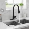Bathroom Sink Faucet Matte Black High Arc Design Dual Handles