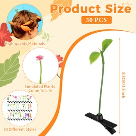 30 Pcs Bean Sprout Hair Clips Mixed Style Plant Hairpins Flower Plant Hair Clip Little Grass Barrette Butterfly Headwear Hair Accessories for Women Girl School Home Party Christmas (Flower Style)