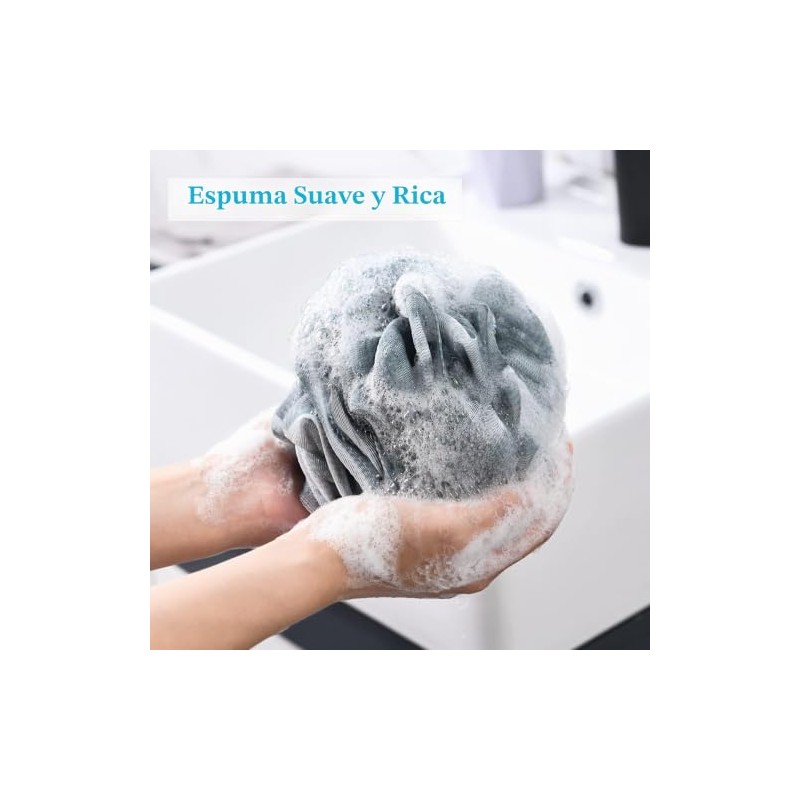 Esponjas para Baño Suave, 4 Piezas Estropajo para Cuerpo Bañarse