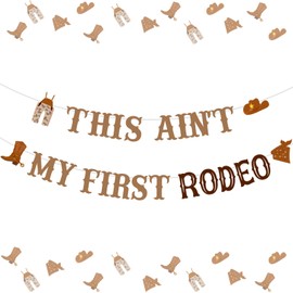 Western 2nd Birthday Party Decorations - This Ain't My First Rodeo Banner, Western Cowboy Cowgirl 2nd Rodeo Theme Birthday Party Decorations, Wild West Its My Second Birthday Party Supplies