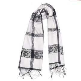 LANSILK Scarf - Women Lightweight Silk Cashmere Lady Head Scarf Neck Scarf Hair Scarf Long Large Scarves Face Mask for Ladies (Winter Garden, One size)