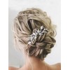 Heread Leaf Bride Wedding Hair Pins Silver Pearl Bridal Head