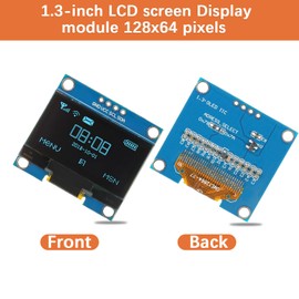 JAMHER 1.3 Inch I2C IIC OLED Display Module 128x64 Pixel Mini Self-Luminous Display Screen Board for Arduino Projects Raspberry Pi with Wire(3Pack Blue)