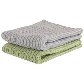 Macosa SP1121 Set of 2 High-Quality Washing & Polishing Cloths Microfibre Various Colours Cleaning Cloth Cleaning Cloth Washing Cloth Absorbent and Washable (Beige/Green)