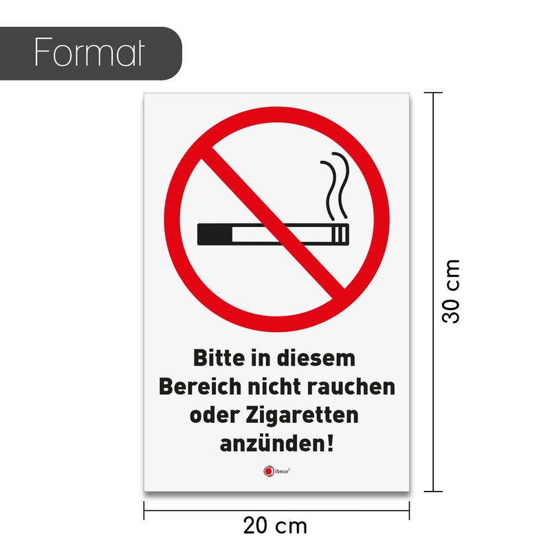iSecur Hin_831 Sign with German Text "Rauchchen verboten und Zigarette